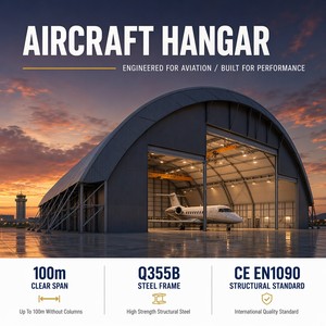 Pre Engineered Steel Aircraft Hangar Aviation Building with Q355B Frame for Airport Maintenance and Storage
